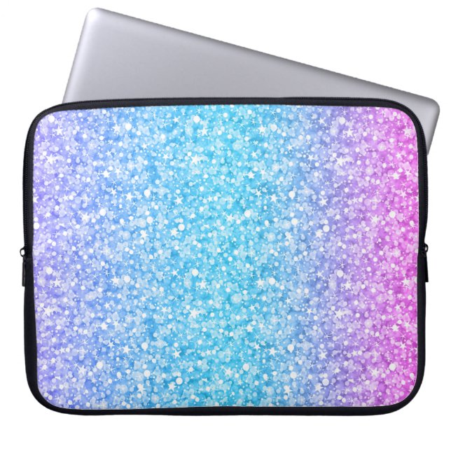 Capa Para Notebook Glitter Colorido E Grelhas (Frente)