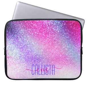 Capa Para Notebook Glitter da Nebulosa Púrpura Majestosa Rosa