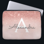 Capa Para Notebook Glitter Dourado de Rosa de Glam e Monograma de Spa<br><div class="desc">Glam Rosa Dourado Ombre Faux Glitter e Sparkle Modern e Elegante Monograma. Esse caso pode ser personalizado para incluir seu nome inicial e próprio.</div>