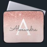 Capa Para Notebook Glitter Dourado de Rosa de Glam e Monograma de Spa<br><div class="desc">Glam Rosa Dourado Ombre Faux Glitter e Sparkle Modern e Elegante Monograma. Esse caso pode ser personalizado para incluir seu nome inicial e próprio.</div>