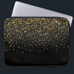 Capa Para Notebook Glitter dourado do Glam confetti<br><div class="desc">Impressionante preto e brilho dourado confetti</div>