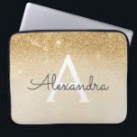 Capa Para Notebook Glitter Dourado Glam e Monograma Chic Sparkle<br><div class="desc">Dourado Ombre Faux Glitter e Sparkle Modern e Elegante Monograma. Esse caso pode ser personalizado para incluir seu nome inicial e próprio.</div>