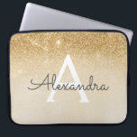 Capa Para Notebook Glitter Dourado Glam e Monograma Chic Sparkle<br><div class="desc">Dourado Ombre Faux Glitter e Sparkle Modern e Elegante Monograma. Esse caso pode ser personalizado para incluir seu nome inicial e próprio.</div>