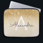 Capa Para Notebook Glitter Dourado Glam e Monograma Chic Sparkle<br><div class="desc">Dourado Ombre Faux Glitter e Sparkle Modern e Elegante Monograma. Esse caso pode ser personalizado para incluir seu nome inicial e próprio.</div>