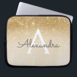 Capa Para Notebook Glitter Dourado Glam e Monograma Chic Sparkle<br><div class="desc">Dourado Ombre Faux Glitter e Sparkle Modern e Elegante Monograma. Esse caso pode ser personalizado para incluir seu nome inicial e próprio.</div>