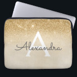 Capa Para Notebook Glitter Dourado Glam e Monograma Chic Sparkle<br><div class="desc">Dourado Ombre Faux Glitter e Sparkle Modern e Elegante Monograma. Esse caso pode ser personalizado para incluir seu nome inicial e próprio.</div>