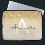 Capa Para Notebook Glitter Dourado Glam e Monograma Chic Sparkle<br><div class="desc">Dourado Ombre Faux Glitter e Sparkle Modern e Elegante Monograma. Esse caso pode ser personalizado para incluir seu nome inicial e próprio.</div>