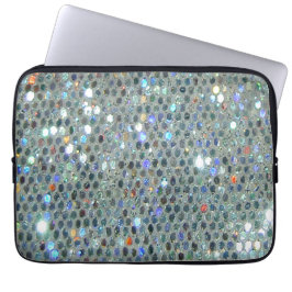Capa Para Notebook Glitter Glitter de Prata Glitzy Sparkly