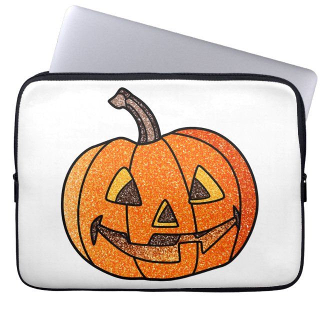 Capa Para Notebook Glitter Jack O'Lantern (Frente)