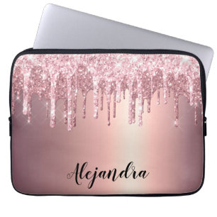 Capa Para Notebook Glitter na moda de cobre, rosa de cobre, gotas de