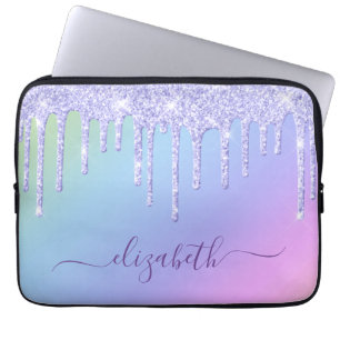 Capa Para Notebook Glitter Roxo Dica Arco-Íris Personalizado