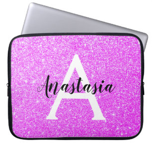 Capa Para Notebook Glitter Roxo Glitter Glitter Gelado Grelha Nome do