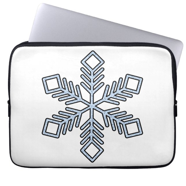 Capa Para Notebook Glitter Snowflake - Baby Blue Branches (Frente)