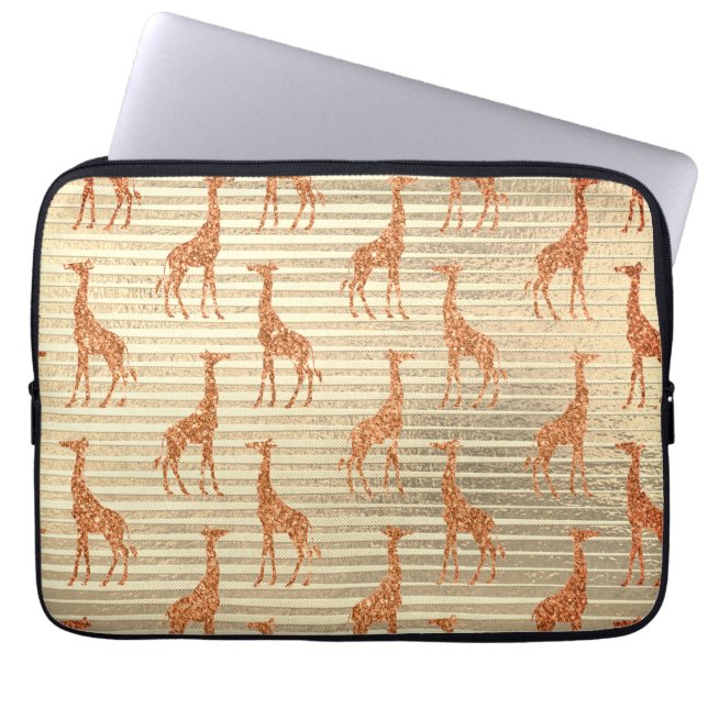 Capa Para Notebook Glittery Giraffe on Gold Foil (Frente)
