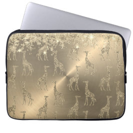 Capa Para Notebook Glitzy Girafas no Glitzy Dourado
