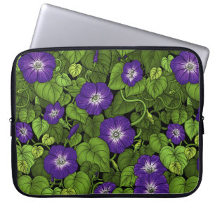 Capa Para Notebook Glória da manhã em roxo e verde