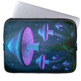 Capa Para Notebook Glowing Neo-Deco Bioluminescente Nature Cyberpunk