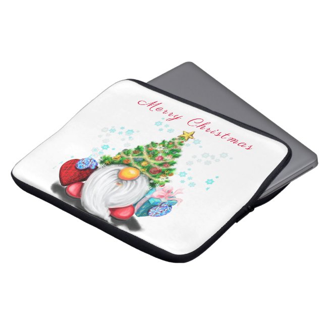 Capa Para Notebook Gnomo da Bolsa de laptop de Natal com presentes (Frente Topo)