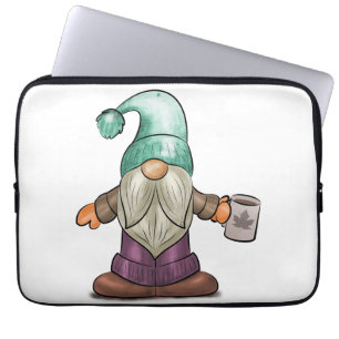 Capa Para Notebook Gnomo de Queda de Cubo com Mug de Café
