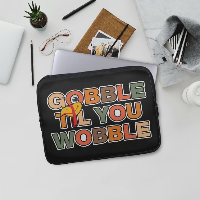 Capa Para Notebook Gobble Gobble Até Você Cambalear Ação de Graças Di (Criador carregado)