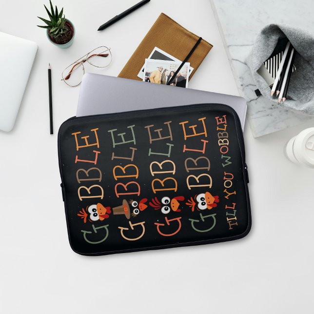 Capa Para Notebook Gobble Gobble Até Você Cambalear Ação de Graças Di (Criador carregado)