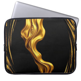 Capa Para Notebook Gold Black Monochrome Christian Achempong Swirl