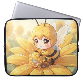Capa Para Notebook Golden Bumblebee in Bloom Dance.1