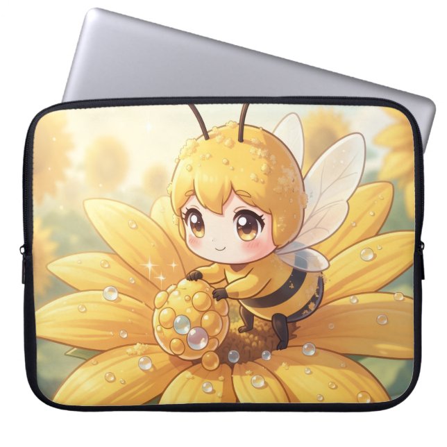 Capa Para Notebook Golden Bumblebee in Bloom Dance.1 (Frente)