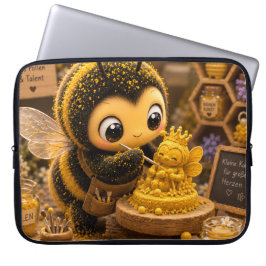 Capa Para Notebook Golden Bumblebee in Bloom Dance.11