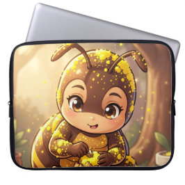 Capa Para Notebook Golden Bumblebee in Bloom Dance.12
