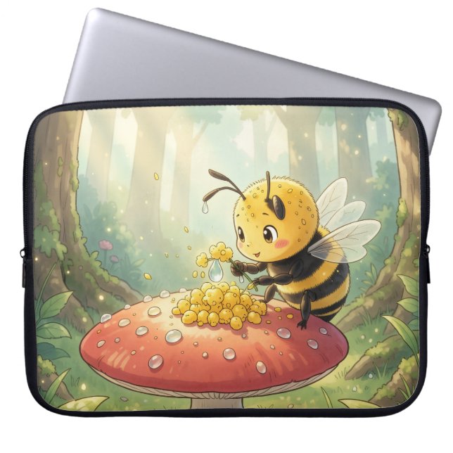 Capa Para Notebook Golden Bumblebee in Bloom Dance.2 (Frente)