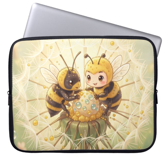Capa Para Notebook Golden Bumblebee in Bloom Dance.5 (Frente)