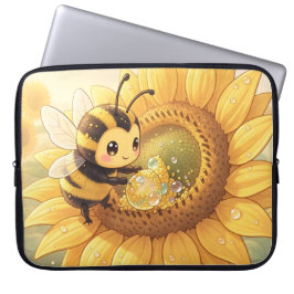 Capa Para Notebook Golden Bumblebee in Bloom Dance.6