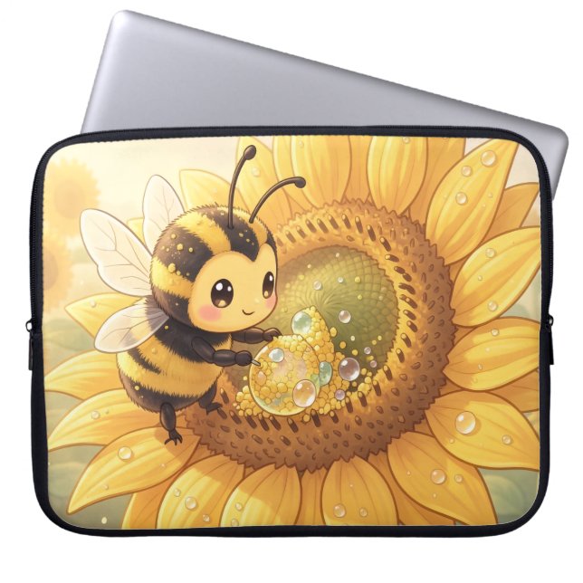 Capa Para Notebook Golden Bumblebee in Bloom Dance.6 (Frente)