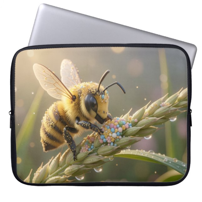 Capa Para Notebook Golden Bumblebee in Bloom Dance.7 (Frente)