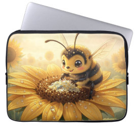 Capa Para Notebook Golden Bumblebee in Bloom Dance.9
