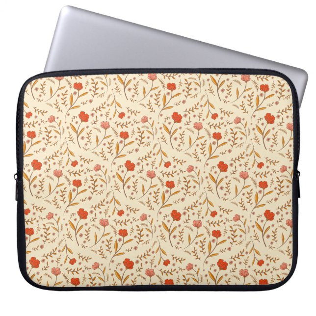 Capa Para Notebook Golden Hour Study | Retro Ogee Floral (Frente)