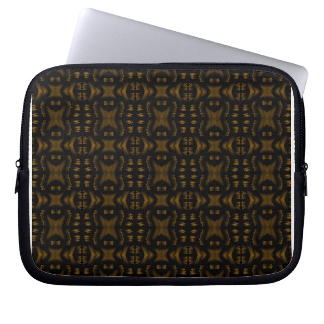 Capa Para Notebook Golden Obsidian Tribal Ikat Pattern (Frente)