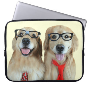 Capa Para Notebook Golden retriever com a bolsa de laptop dos vidros