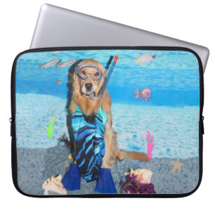 Capa Para Notebook Golden retriever Snorkeler