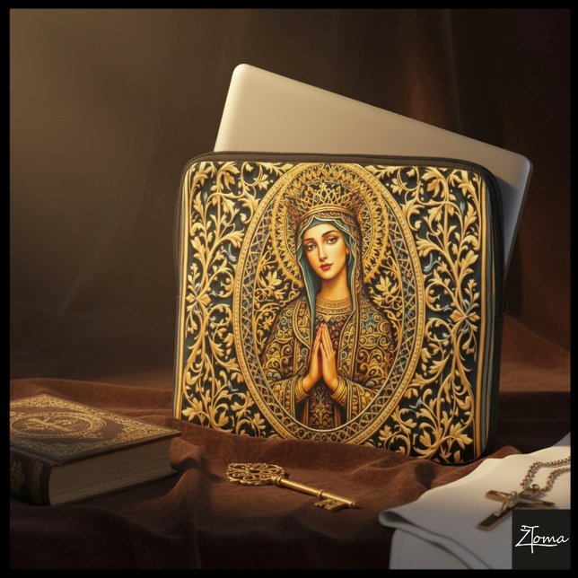 Capa Para Notebook Golden Reverence Virgin Mary (Criador carregado)