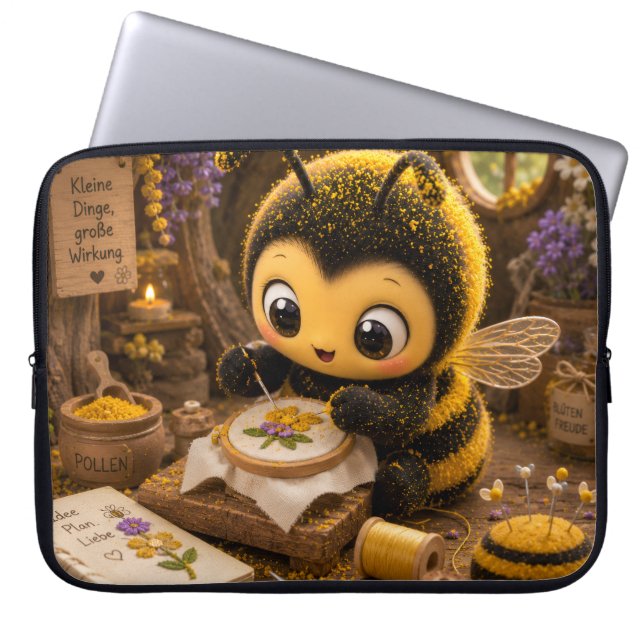 Capa Para Notebook Goldene Hummel im Blütentanz.11 (Frente)