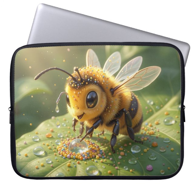Capa Para Notebook Goldene Hummel im Blütentanz.5 (Frente)