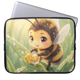 Capa Para Notebook Goldene Hummel im Blütentanz.8