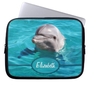 Capa Para Notebook Golfinho na foto da água azul