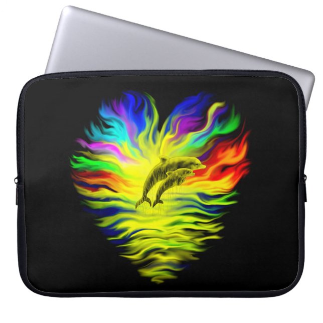 Capa Para Notebook Golfinhos no Sol (Frente)