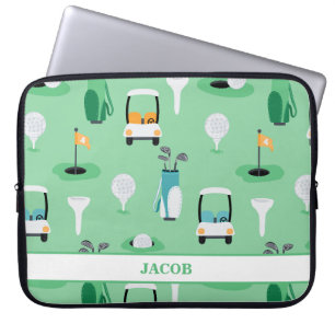 Capa Para Notebook Golfista Infantil Personalizado Carrinho de Golfe
