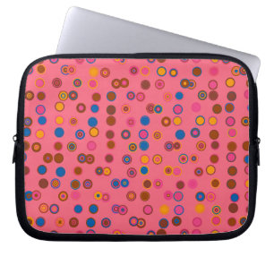 Capa Para Notebook Goma-bolha dos círculos geométricos cor-de-rosa