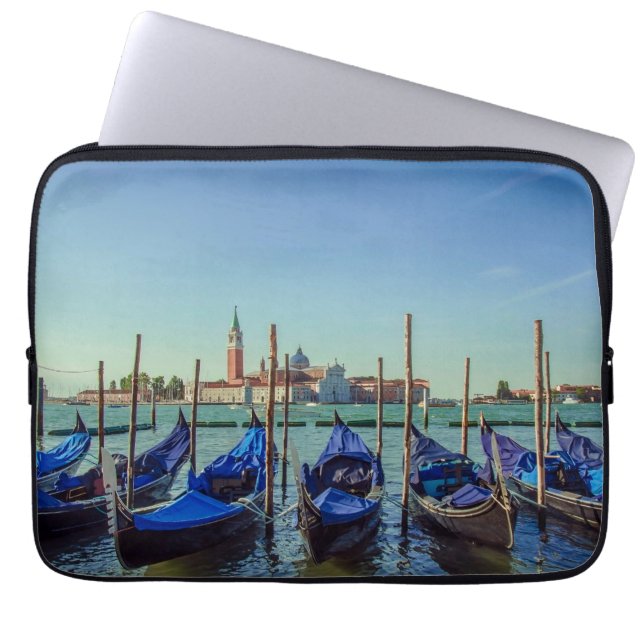 Capa Para Notebook Gondolas em Veneza, Itália (Frente)