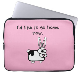 Capa Para Notebook Gostaria de Ir para Casa Agora, Vaca Engraçada / D